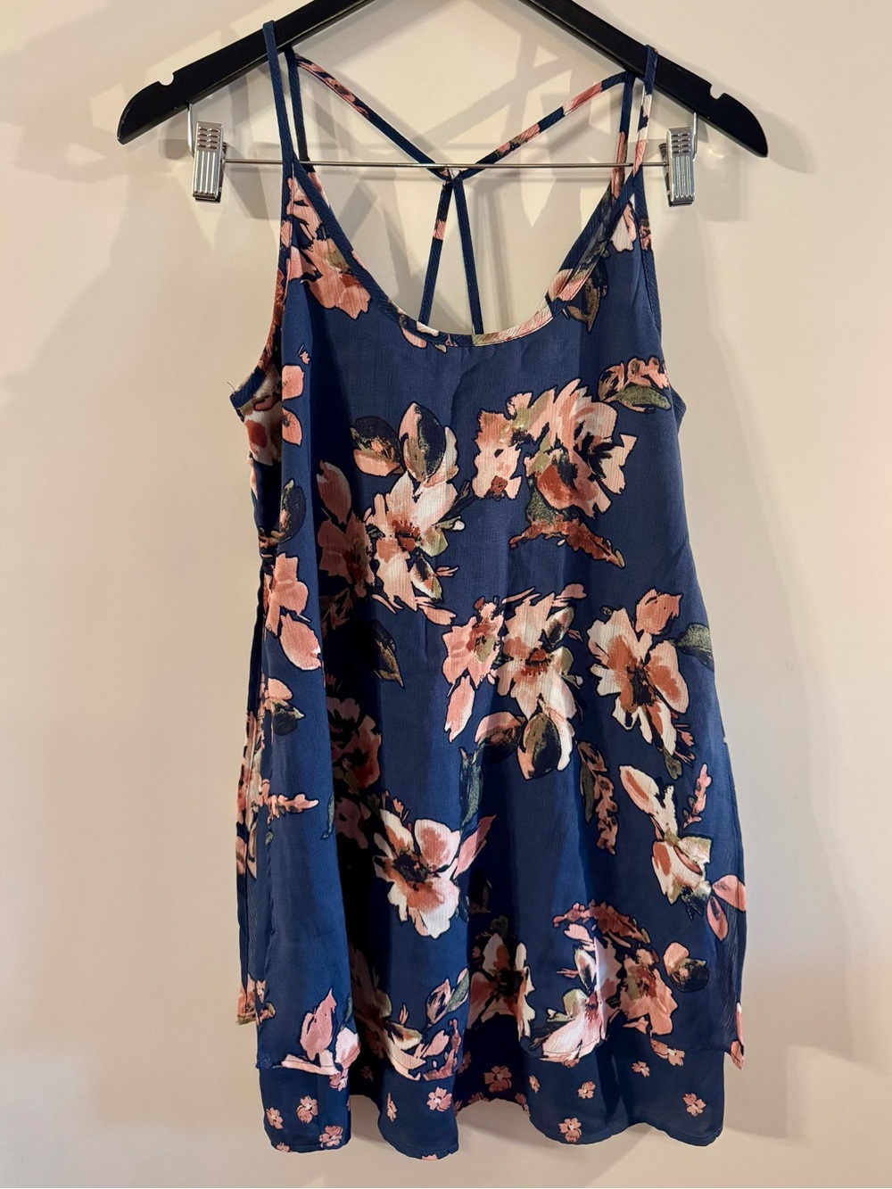Three Pink Hearts Trixxi Sun Dress Dusty Blue Floral Print